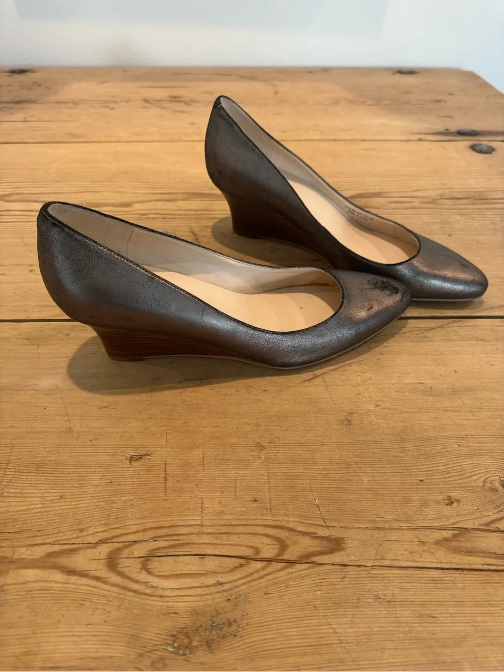Cole Haan Catalina wedge size 8 Gunmetal pewter silver